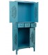 ARMARIO ALACENA 70 X 40 X 170 MAKALU MADERA DECAPADO AZUL