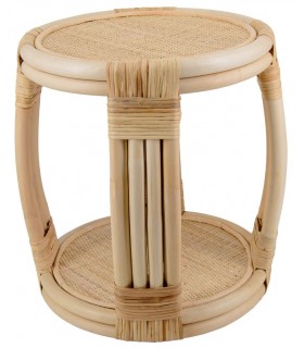 MESITA AUXILIAR REDONDA RATAN NATURAL ARTESANAL