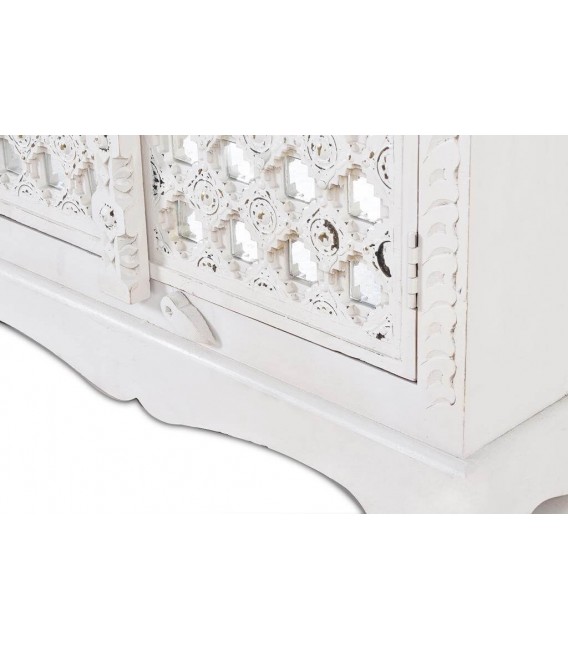 ARMARIO ALACENA 2 PUERTAS MADERA MANGO BLANCO CON ESPEJO MDMHOGAR