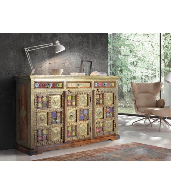 APARADOR MADERA MANGO APLICACIONES BRONCE MDMHOGAR