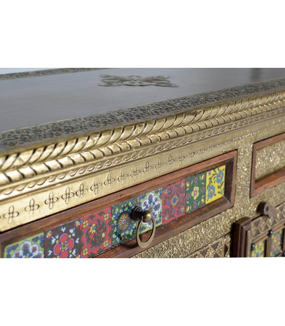 APARADOR MADERA MANGO APLICACIONES BRONCE MDMHOGAR