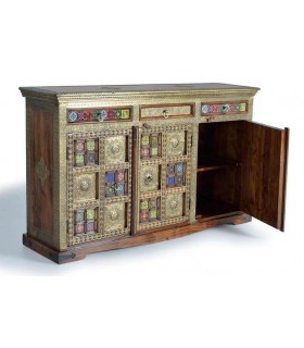 APARADOR MADERA MANGO APLICACIONES BRONCE MDMHOGAR