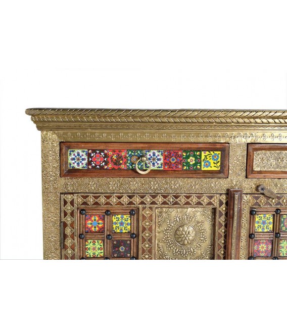 APARADOR MADERA MANGO APLICACIONES BRONCE MDMHOGAR