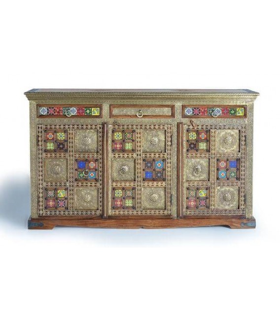 APARADOR MADERA MANGO APLICACIONES BRONCE MDMHOGAR