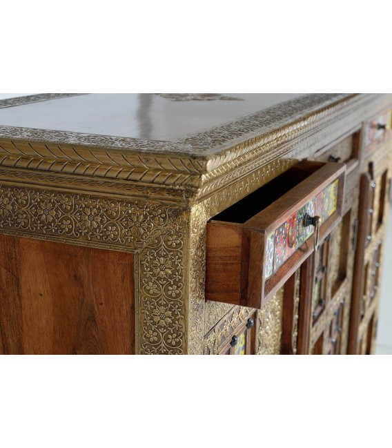 APARADOR MADERA MANGO APLICACIONES BRONCE MDMHOGAR