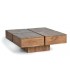 MESA DE CENTRO CUADRADA MADERA MACIZA DE ACACIA NATURAL