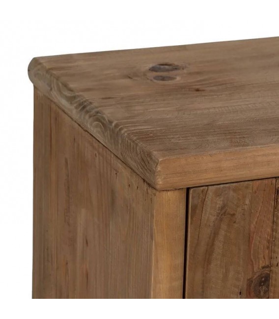 APARADOR MADERA DE PINO RECICLADA METAL NEGRO MDMHOGAR