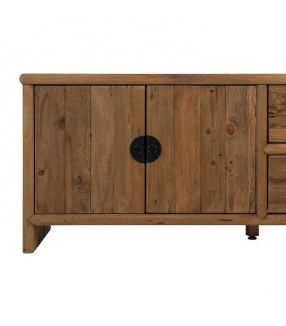 APARADOR MADERA DE PINO RECICLADA METAL NEGRO MDMHOGAR