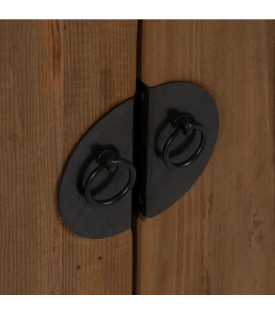 APARADOR MADERA DE PINO RECICLADA METAL NEGRO MDMHOGAR
