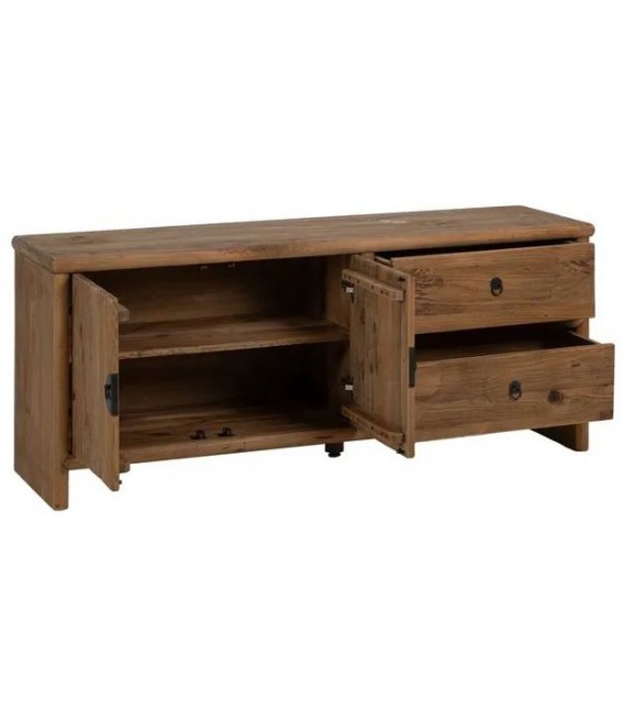 APARADOR MADERA DE PINO RECICLADA METAL NEGRO MDMHOGAR