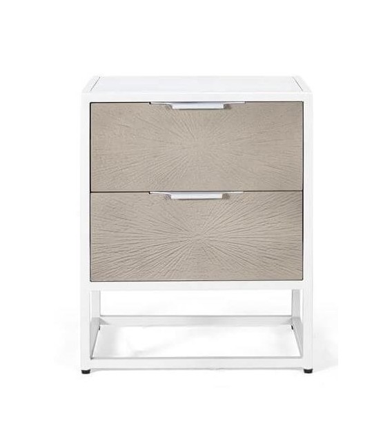 MESITA DE NOCHE METAL Y RESINA MDMHOGAR