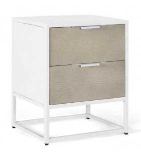 MESITA DE NOCHE METAL Y RESINA MDMHOGAR