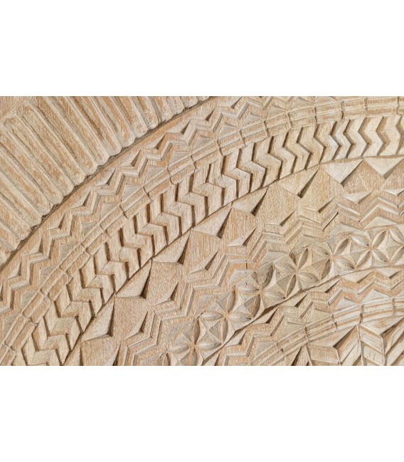 ARMARIO 1ALACENA MADERA NATURAL TALLADA METAL NEGRO