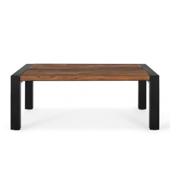 MESA DE CENTRO MADERA MACIZA DE TEKA Y METAL MDMHOGAR