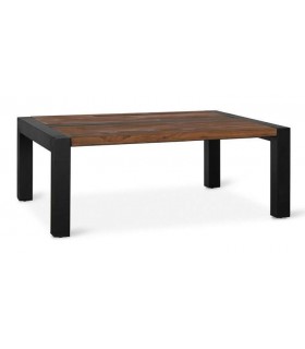 MESA DE CENTRO MADERA MACIZA DE TEKA Y METAL MDMHOGAR
