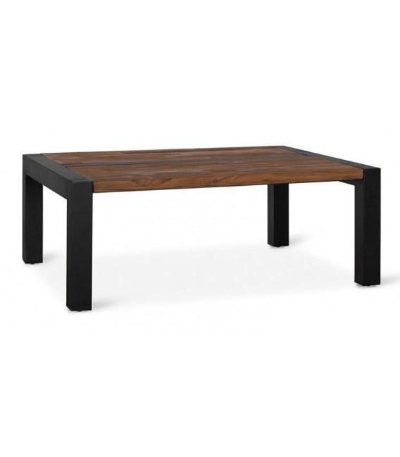 MESA DE CENTRO MADERA MACIZA DE TEKA Y METAL MDMHOGAR