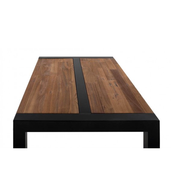 MESA DE CENTRO MADERA MACIZA DE TEKA Y METAL MDMHOGAR