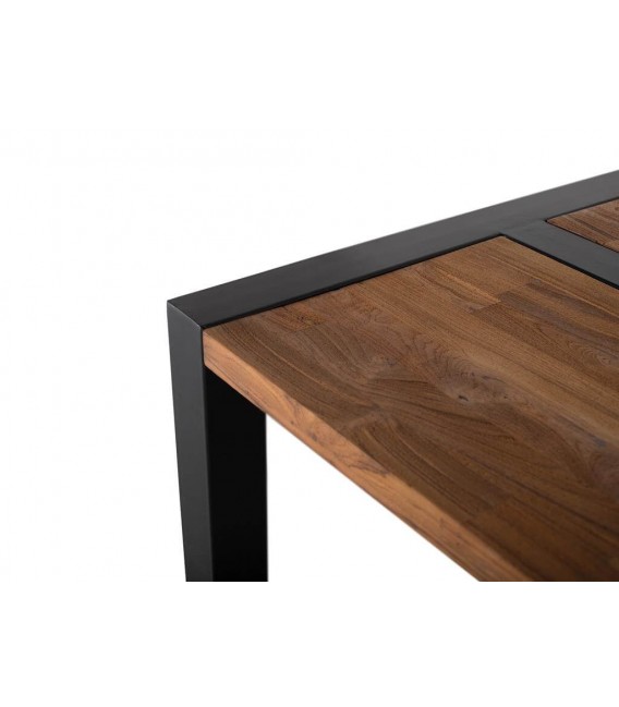 MESA DE CENTRO MADERA MACIZA DE TEKA Y METAL MDMHOGAR