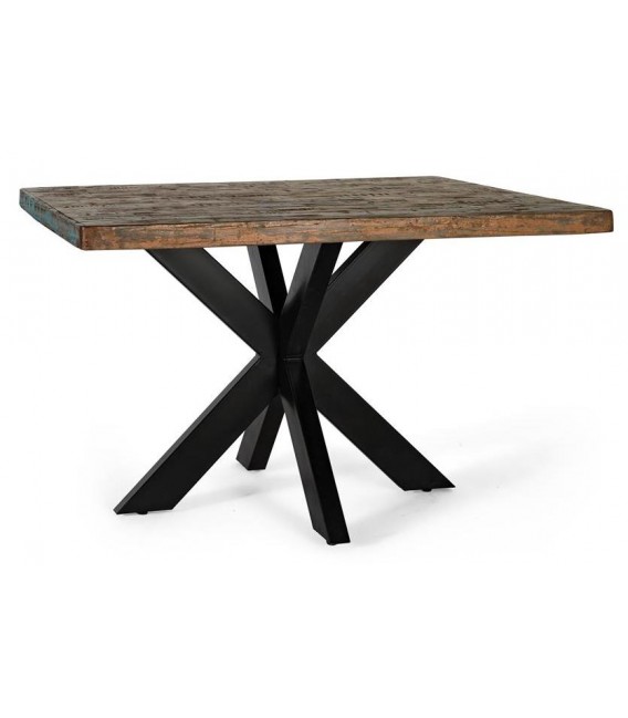 MESA DE CENTRO MADERA RECICLADA Y METAL MDMHOGAR