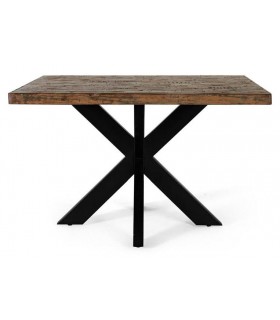 MESA DE CENTRO MADERA RECICLADA Y METAL MDMHOGAR