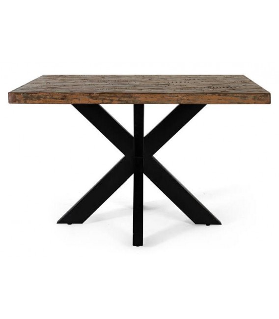 MESA DE CENTRO MADERA RECICLADA Y METAL MDMHOGAR