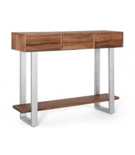 CONSOLA MADERA MACIZA DE ACACIA Y METAL MDMHOGAR