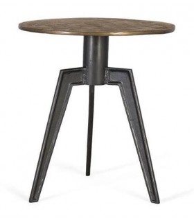 MESITA AUXILIAR ALUMINIO DORADO Y NEGRO MDMHOGAR