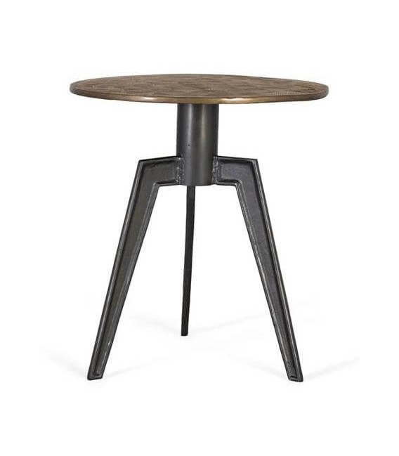 MESITA AUXILIAR ALUMINIO DORADO Y NEGRO MDMHOGAR