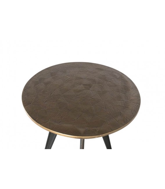 MESITA AUXILIAR ALUMINIO DORADO Y NEGRO MDMHOGAR