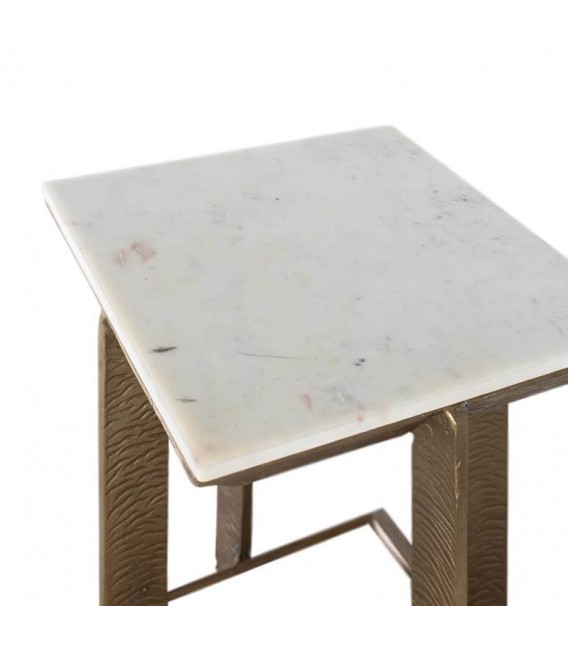 MESITA AUXILIAR ALUMINIO Y MARMOL MDMHOGAR