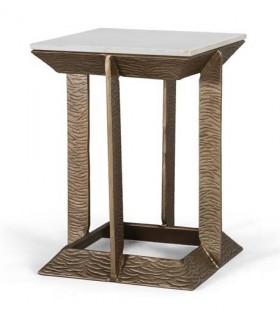 MESITA AUXILIAR ALUMINIO Y MARMOL MDMHOGAR