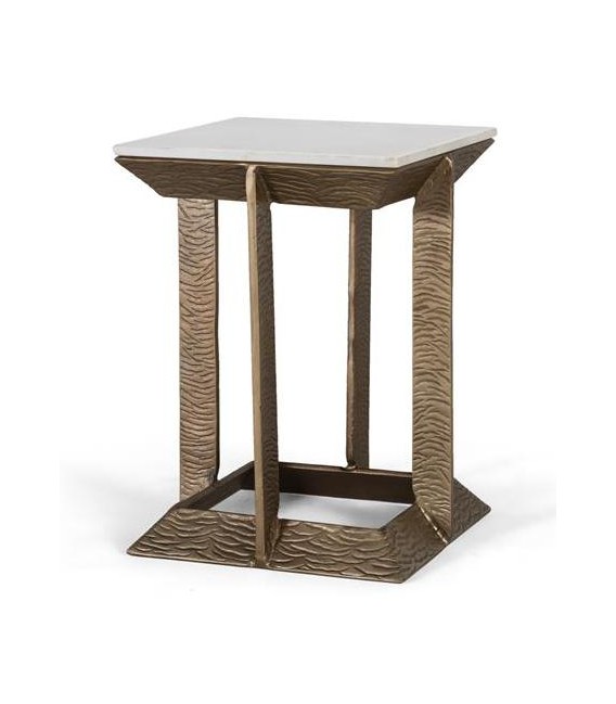 MESITA AUXILIAR ALUMINIO Y MARMOL MDMHOGAR