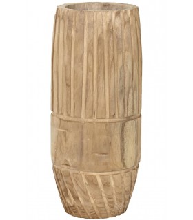 MACETERO TRONCO DE MADERA PAULONIA TALLADA NATURAL