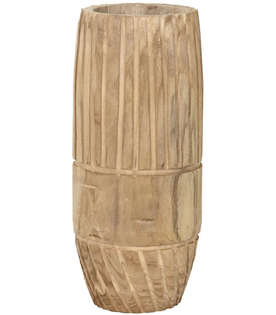 MACETERO TRONCO DE MADERA PAULONIA TALLADA NATURAL