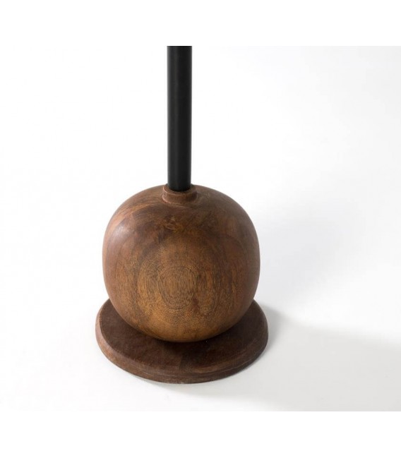 MESITA AUXILIAR 45 Ø X 50 CROMA MADERA DE MANGO Y METAL