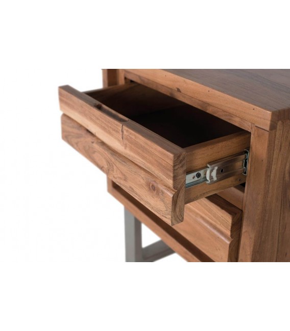 MESITA DE NOCHE MADERA DE ACACIA Y METAL MDMHOGAR