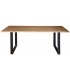 MESA DE COMEDOR RECTANGULAR PEQUEÑA MADERA ACACIA METAL NEGRO