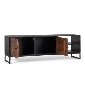 MUEBLE DE TV MADERA DE MANGO Y PALISARNO METAL MDMHOGAR