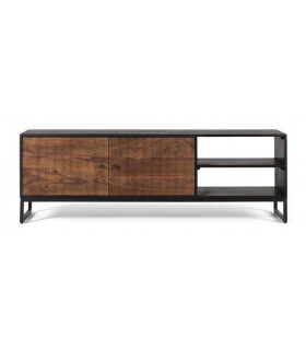 MUEBLE DE TV MADERA DE MANGO Y PALISARNO METAL MDMHOGAR