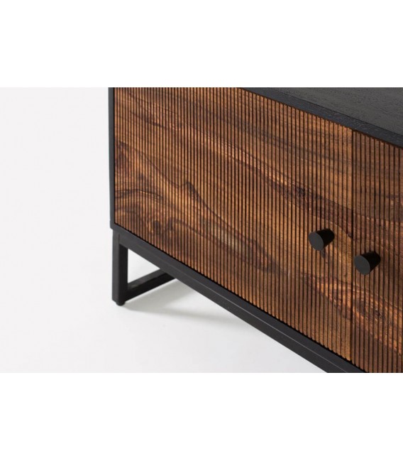 MUEBLE DE TV MADERA DE MANGO Y PALISARNO METAL MDMHOGAR