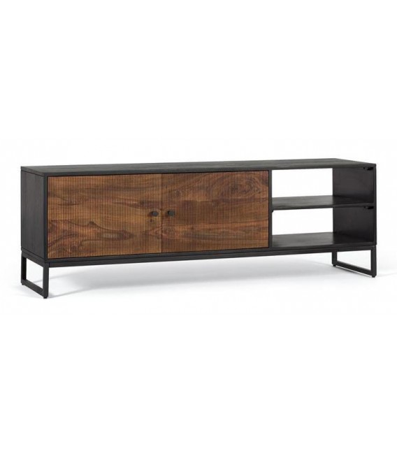 MUEBLE DE TV MADERA DE MANGO Y PALISARNO METAL MDMHOGAR