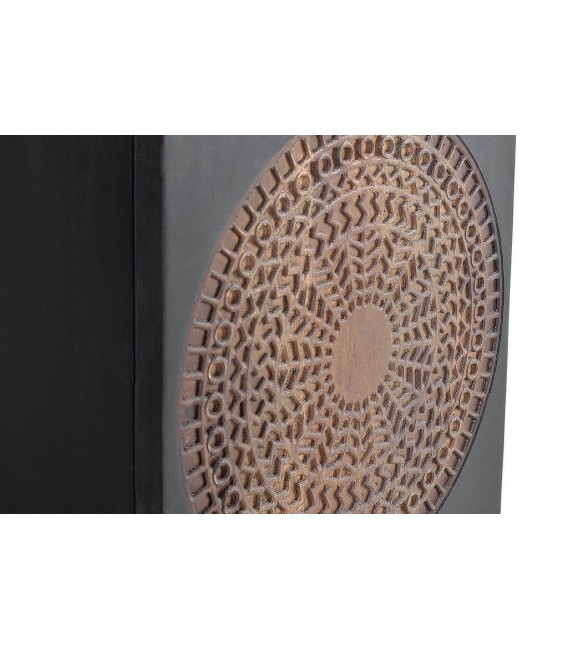 MESITA DE NOCHE MADERA DE MANGO Y METAL MDMHOGAR