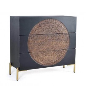 COMODA MADERA DE MANGO Y METAL MDMHOGAR