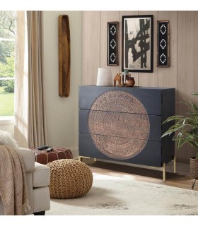 COMODA MADERA DE MANGO Y METAL MDMHOGAR