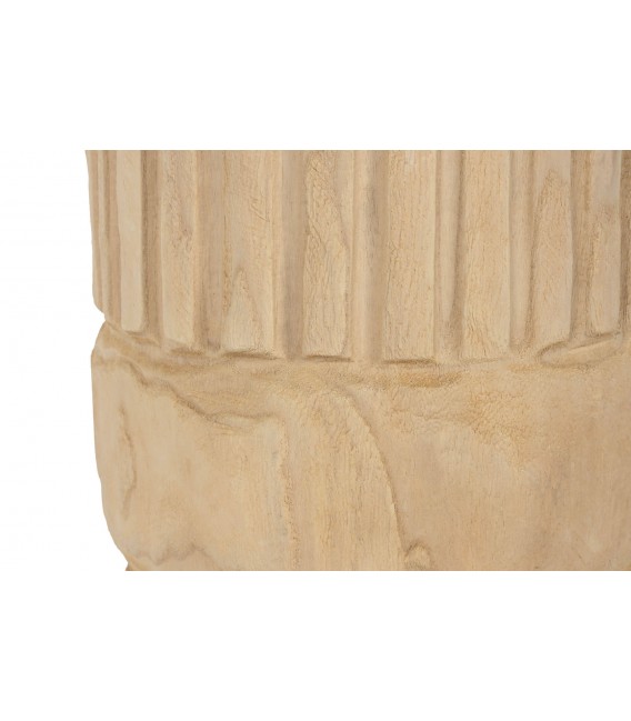 MACETERO MADERA PAULONIA TALLADA NATURAL MDMHOGAR