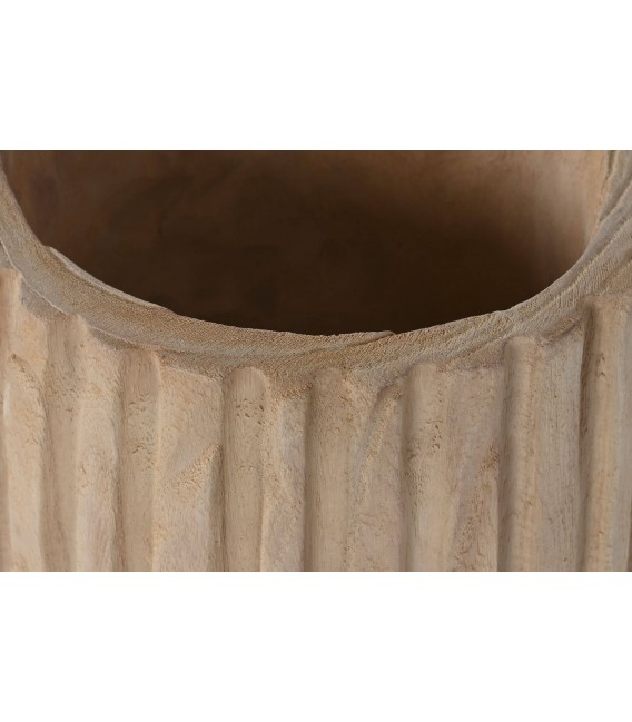 MACETERO MADERA PAULONIA TALLADA NATURAL MDMHOGAR
