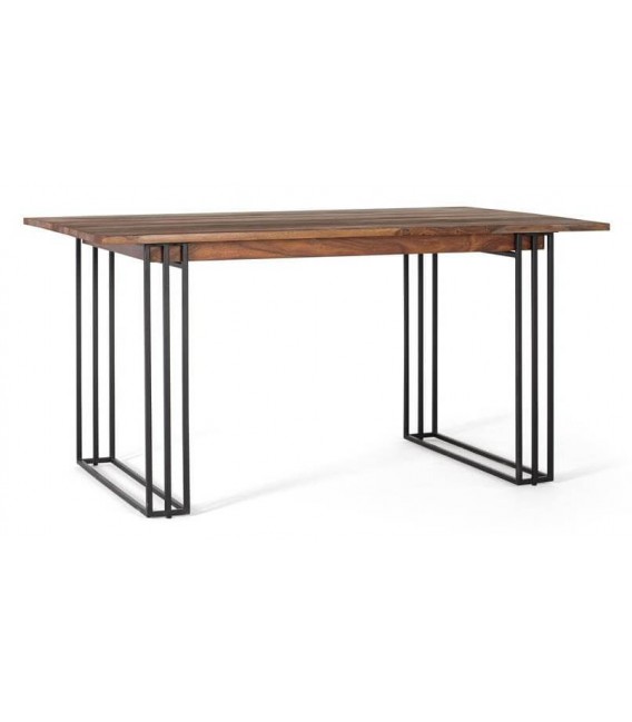 MESA DE COMEDOR MADERA DE PALISANDRO Y METAL MDMHOGAR