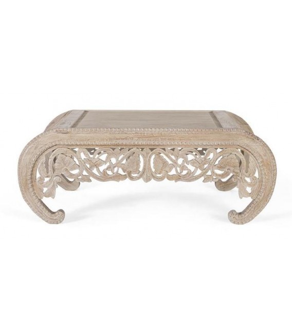 MESA DE CENTRO MADERA DE MANGO MACIZA NATURAL MDMHOGAR