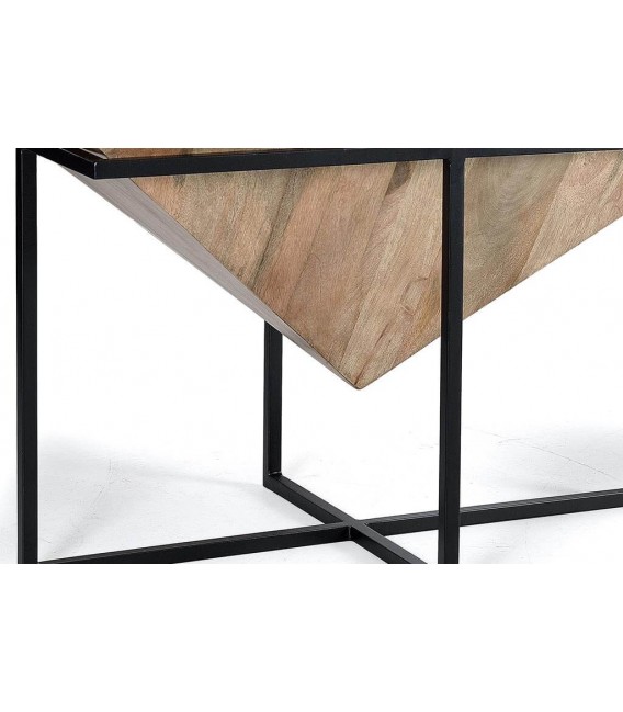 MESA DE CENTRO MADERA DE MANGO Y METAL MDMHOGAR
