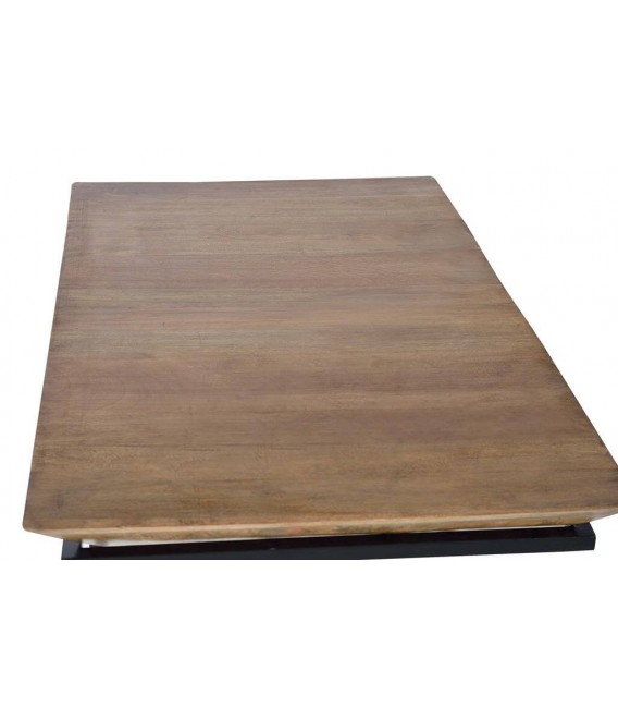 MESA DE CENTRO MADERA DE MANGO Y METAL MDMHOGAR